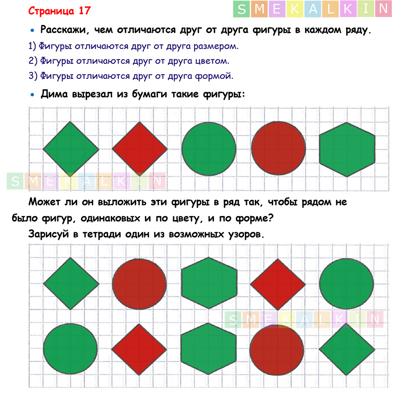 Математика 1 класс учебник страница 17 ответы