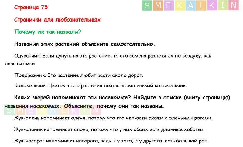 Почему их так назвали презентация 1 класс окружающий мир плешаков