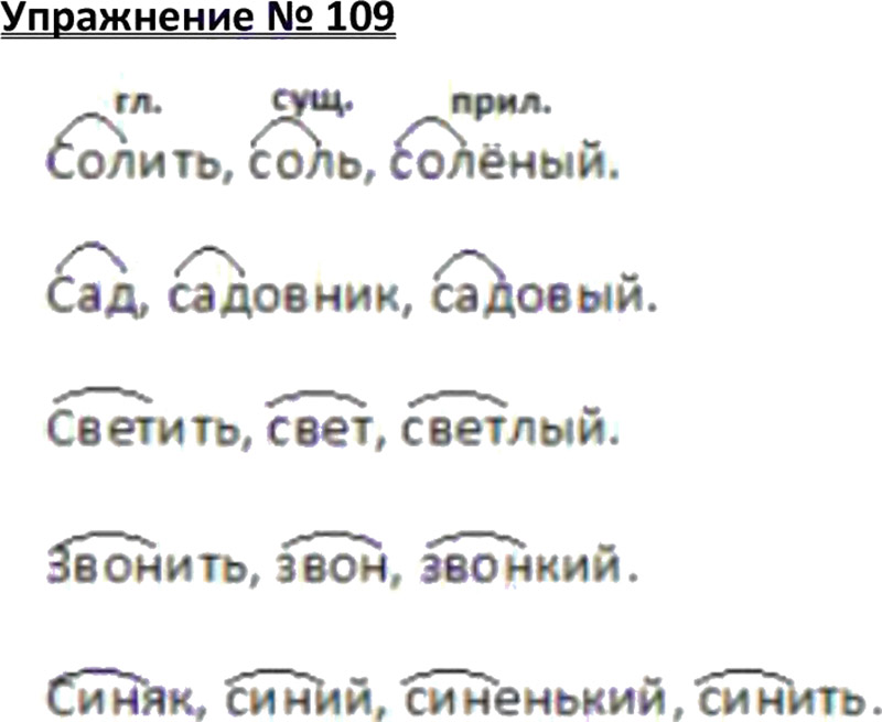 Ответы к 109 упражнению учебника по русскому языку В.П. Канакина, В.Г. Горецкий за 3 класс 1 часть