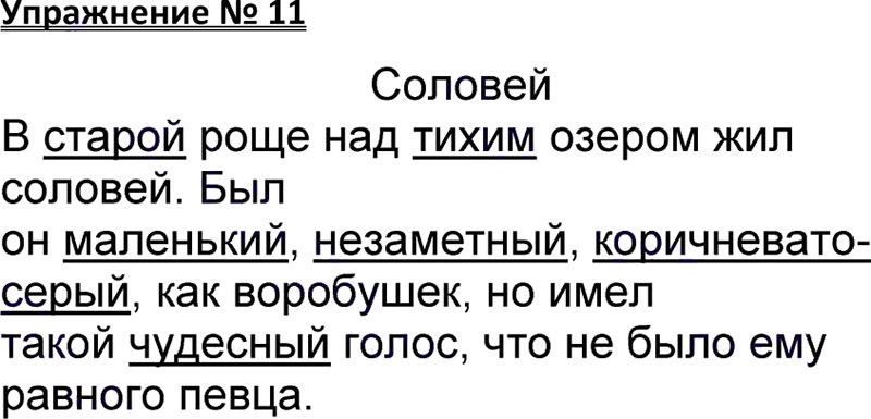 Ответы к 11 упражнению учебника по русскому языку В.П. Канакина, В.Г. Горецкий за 3 класс 1 часть