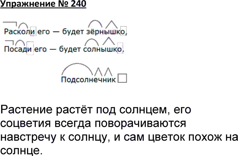 Ответы к 240 упражнению учебника по русскому языку В.П. Канакина, В.Г. Горецкий за 3 класс 1 часть