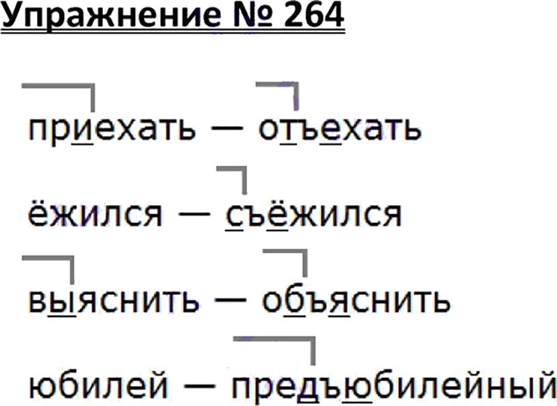 Ответы к 264 упражнению учебника по русскому языку В.П. Канакина, В.Г. Горецкий за 3 класс 1 часть