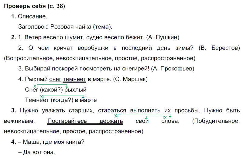 Ответы к вопросам и заданиям проверь себя на 141 странице учебника по русскому языку В.П. Канакина, В.Г. Горецкий за 3 класс 1 часть