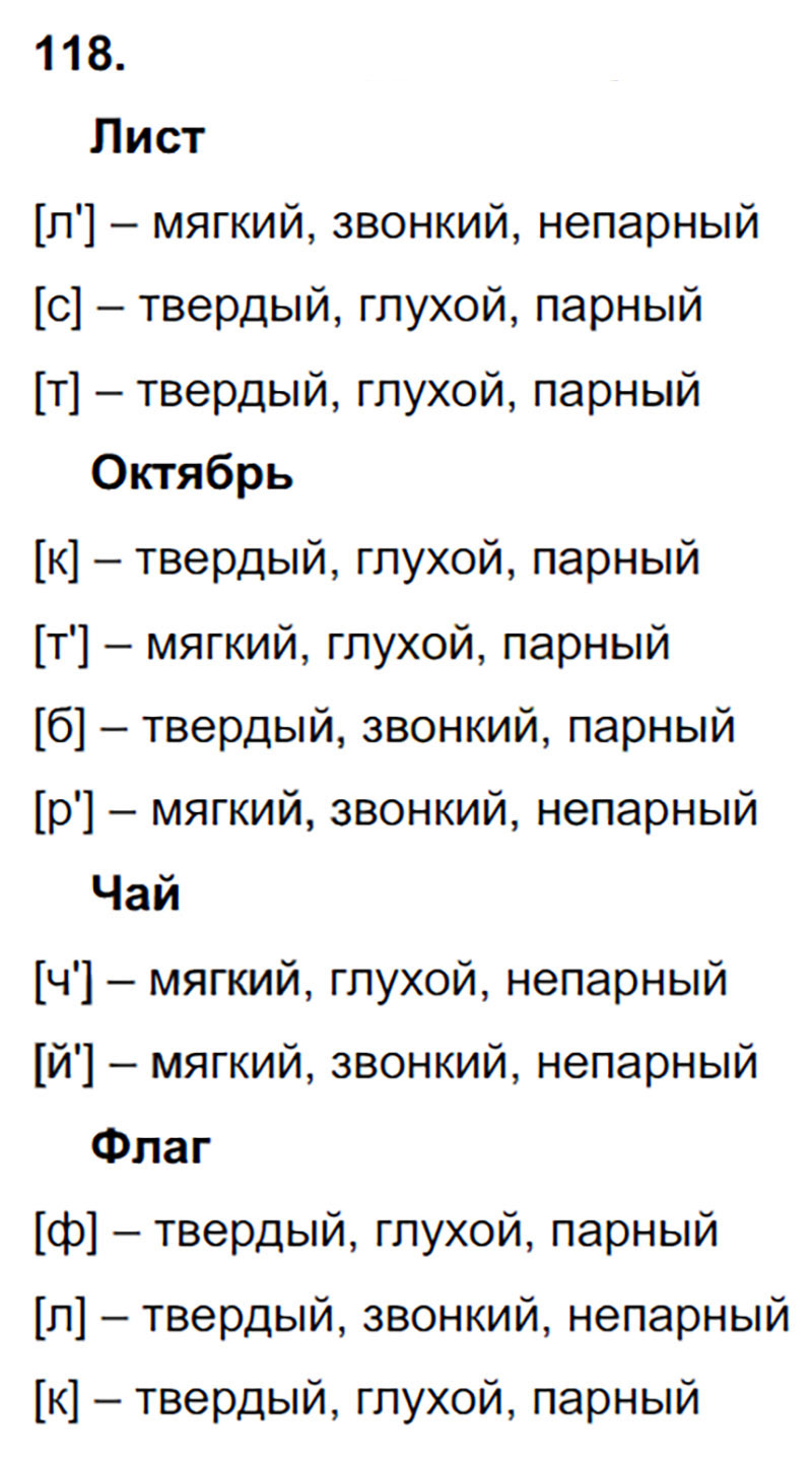 Ответы к 118 упражнению учебника по русскому языку В.П. Канакина, В.Г. Горецкий за 3 класс 1 часть