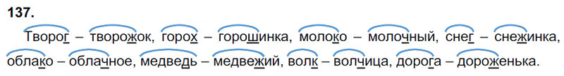 Ответы к 137 упражнению учебника по русскому языку В.П. Канакина, В.Г. Горецкий за 3 класс 1 часть