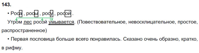 Ответы к 143 упражнению учебника по русскому языку В.П. Канакина, В.Г. Горецкий за 3 класс 1 часть