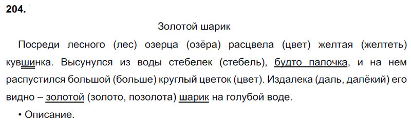 Ответы к 204 упражнению учебника по русскому языку В.П. Канакина, В.Г. Горецкий за 3 класс 1 часть