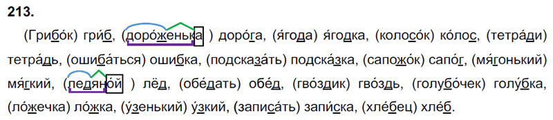 Ответы к 213 упражнению учебника по русскому языку В.П. Канакина, В.Г. Горецкий за 3 класс 1 часть