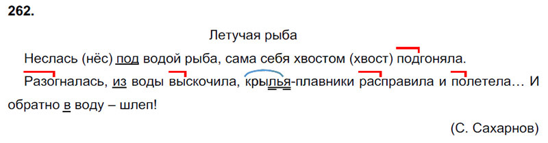 Ответы к 262 упражнению учебника по русскому языку В.П. Канакина, В.Г. Горецкий за 3 класс 1 часть