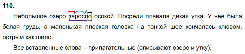 Ответы к 110 упражнению учебника по русскому языку В.П. Канакина, В.Г. Горецкий за 3 класс 2 часть
