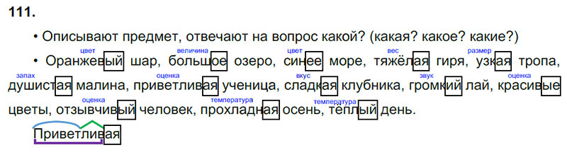Ответы к 111 упражнению учебника по русскому языку В.П. Канакина, В.Г. Горецкий за 3 класс 2 часть