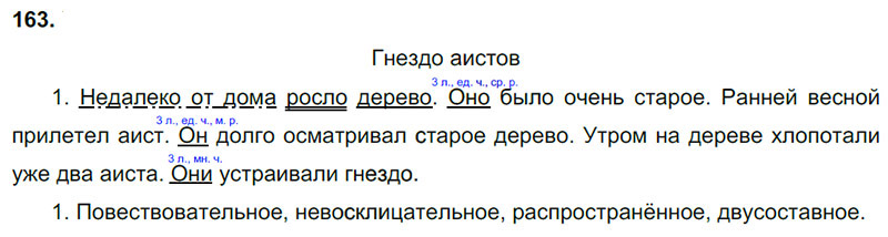 Ответы к 163 упражнению учебника по русскому языку В.П. Канакина, В.Г. Горецкий за 3 класс 2 часть