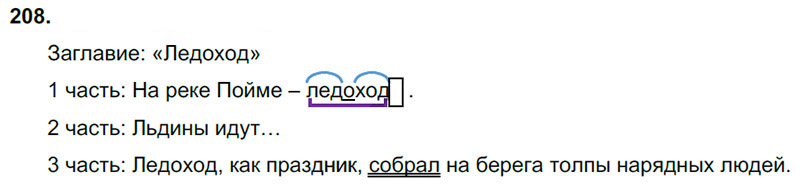 Ответы к 208 упражнению учебника по русскому языку В.П. Канакина, В.Г. Горецкий за 3 класс 2 часть