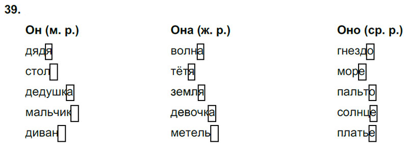 Ответы к 39 упражнению учебника по русскому языку В.П. Канакина, В.Г. Горецкий за 3 класс 2 часть