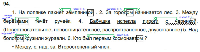 Ответы к 94 упражнению учебника по русскому языку В.П. Канакина, В.Г. Горецкий за 3 класс 2 часть