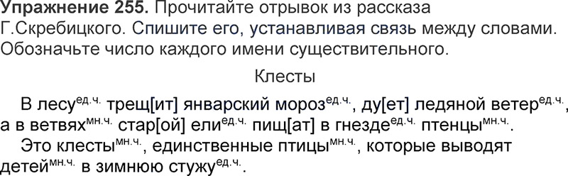 Ответы к 255 упражнению учебника по русскому языку Л.Ф. Климанова, Т.В. Бабушкина за 3 класс 1 часть