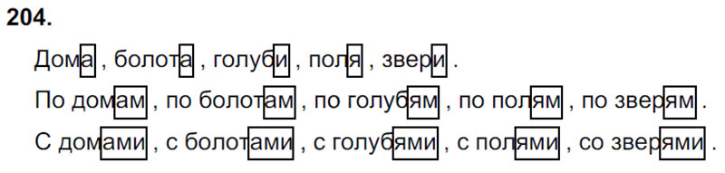 Ответы к 204 упражнению учебника по русскому языку Л.Ф. Климанова, Т.В. Бабушкина за 3 класс 1 часть