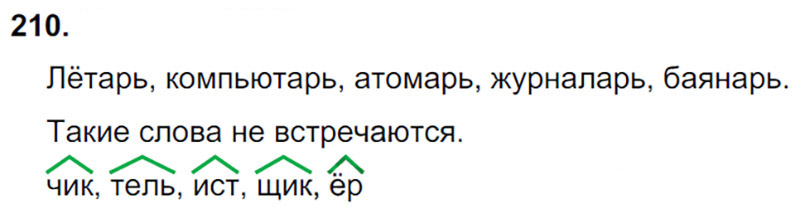 Ответы к 210 упражнению учебника по русскому языку Л.Ф. Климанова, Т.В. Бабушкина за 3 класс 1 часть