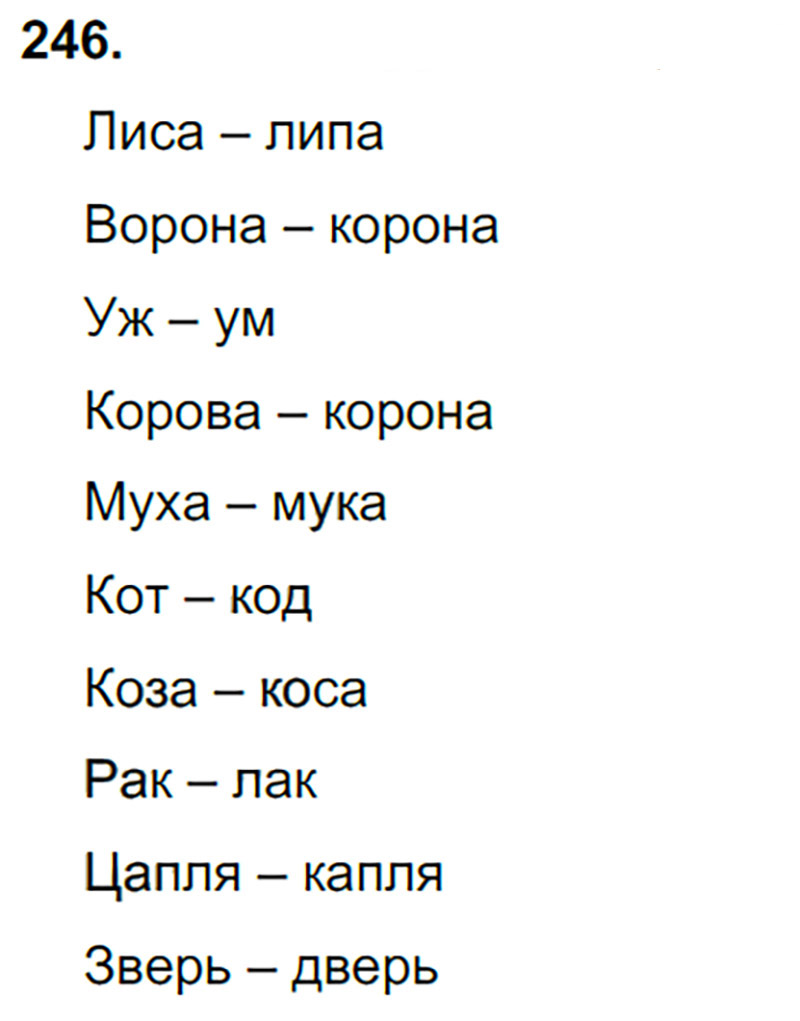 Ответы к 246 упражнению учебника по русскому языку Л.Ф. Климанова, Т.В. Бабушкина за 3 класс 1 часть