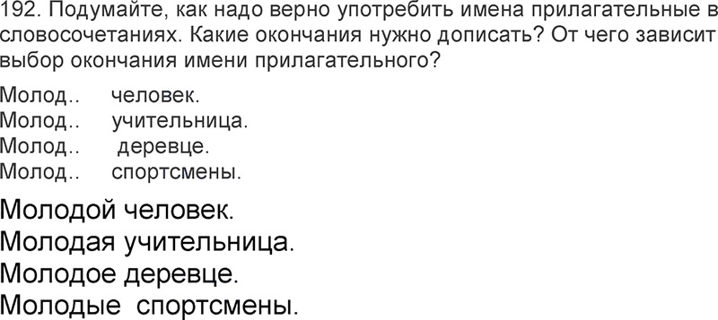 Ответы к 192 упражнению учебника по русскому языку Л.Ф. Климанова, Т.В. Бабушкина за 3 класс 2 часть