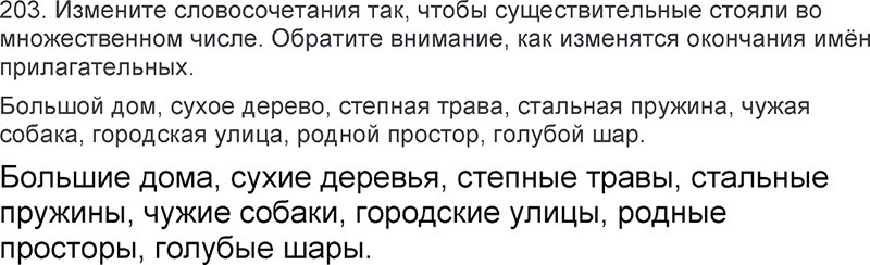 Ответы к 203 упражнению учебника по русскому языку Л.Ф. Климанова, Т.В. Бабушкина за 3 класс 2 часть
