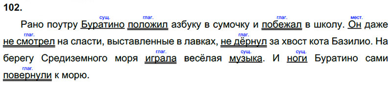 Ответы к 102 упражнению учебника по русскому языку Л.Ф. Климанова, Т.В. Бабушкина за 3 класс 2 часть