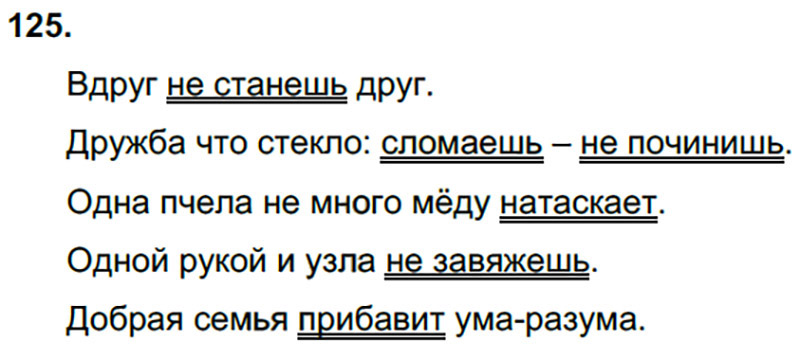 Ответы к 125 упражнению учебника по русскому языку Л.Ф. Климанова, Т.В. Бабушкина за 3 класс 2 часть
