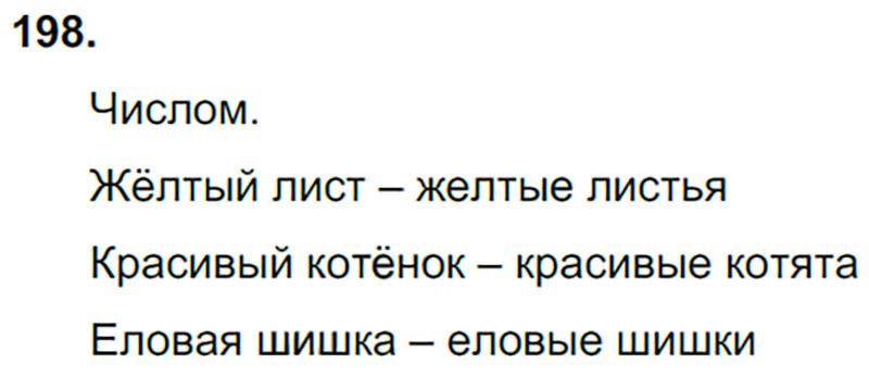 Ответы к 198 упражнению учебника по русскому языку Л.Ф. Климанова, Т.В. Бабушкина за 3 класс 2 часть