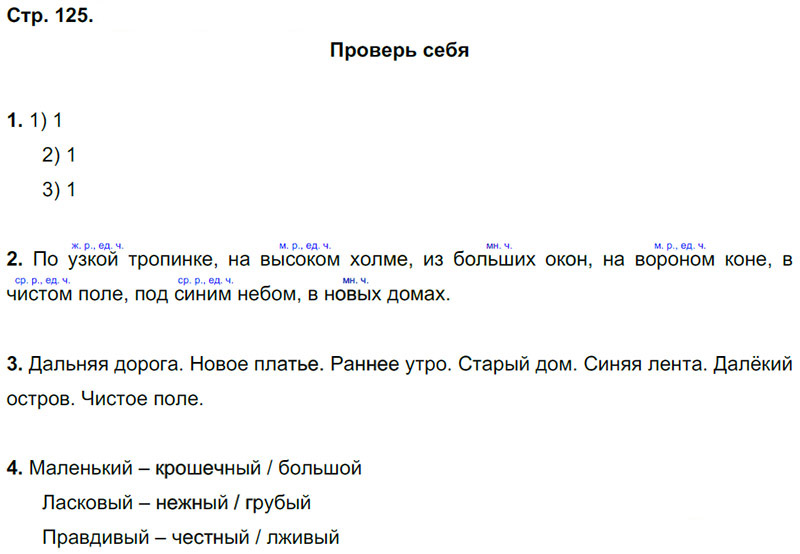 Ответы к вопросам и заданиям проверь себя на 125 странице учебника по русскому языку Л.Ф. Климанова, Т.В. Бабушкина за 3 класс 2 часть