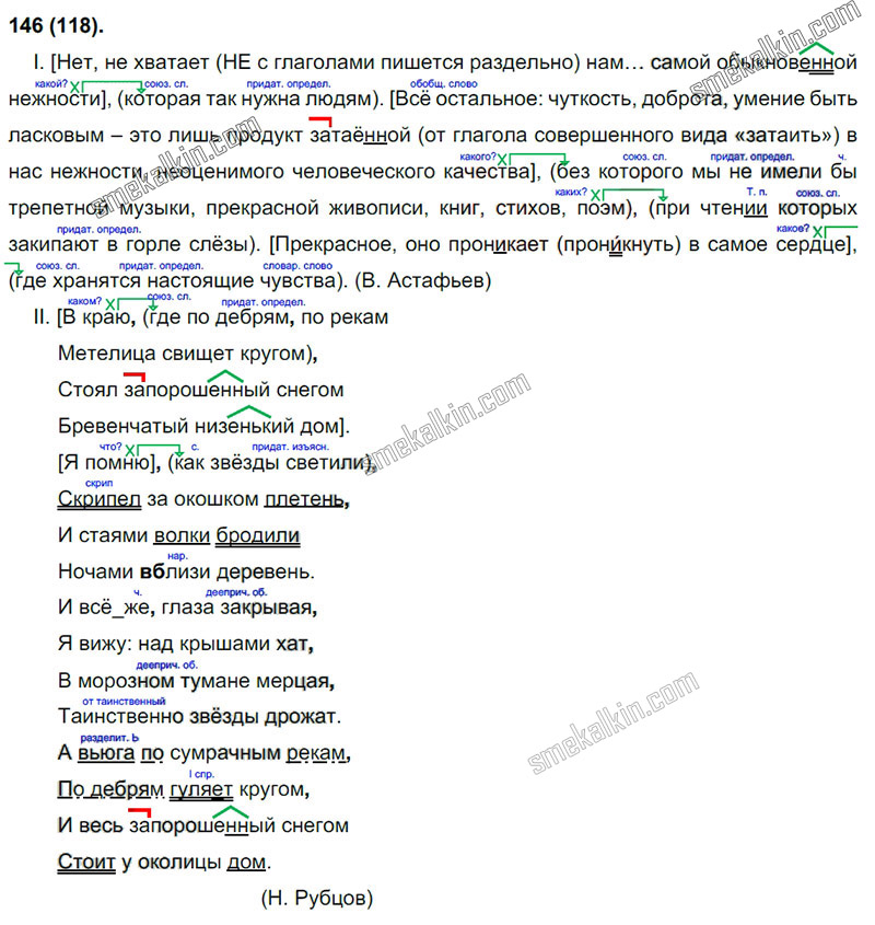 ГДЗ к 118 упражнению учебника по русскому языку С.Г. Бархударов, С.Е. Крючков, Л.Ю. Максимов за 9 класс
