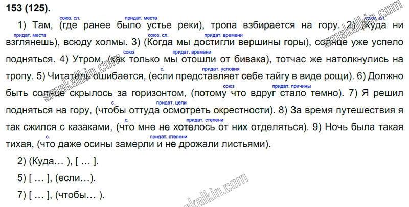 ГДЗ к 125 упражнению учебника по русскому языку С.Г. Бархударов, С.Е. Крючков, Л.Ю. Максимов за 9 класс