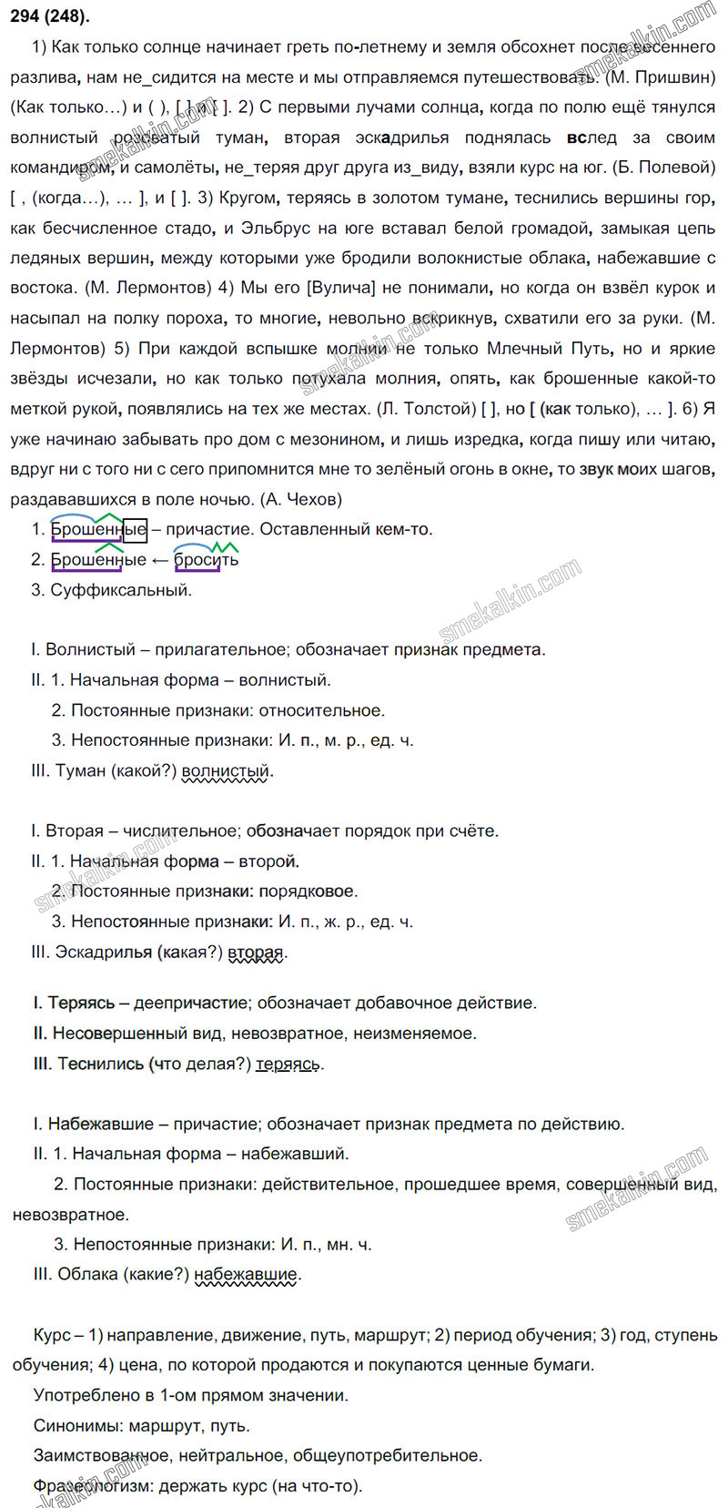 ГДЗ к 248 упражнению учебника по русскому языку С.Г. Бархударов, С.Е. Крючков, Л.Ю. Максимов за 9 класс