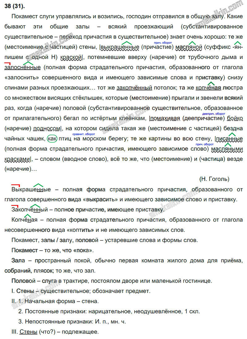 ГДЗ к 31 упражнению учебника по русскому языку С.Г. Бархударов, С.Е. Крючков, Л.Ю. Максимов за 9 класс