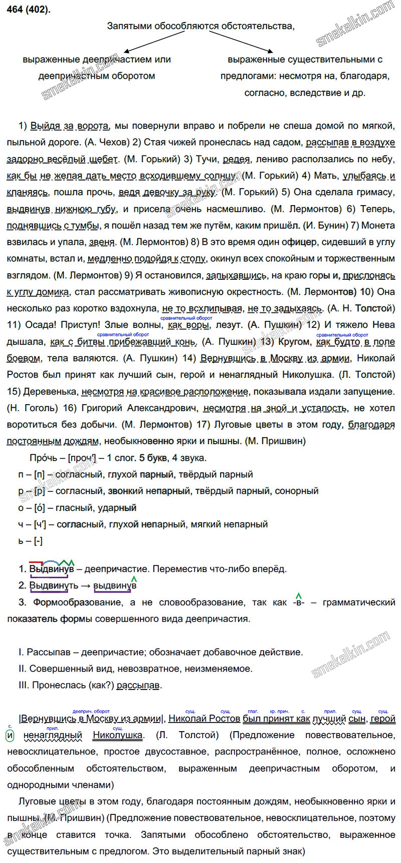 ГДЗ к 402 упражнению учебника по русскому языку С.Г. Бархударов, С.Е. Крючков, Л.Ю. Максимов за 9 класс