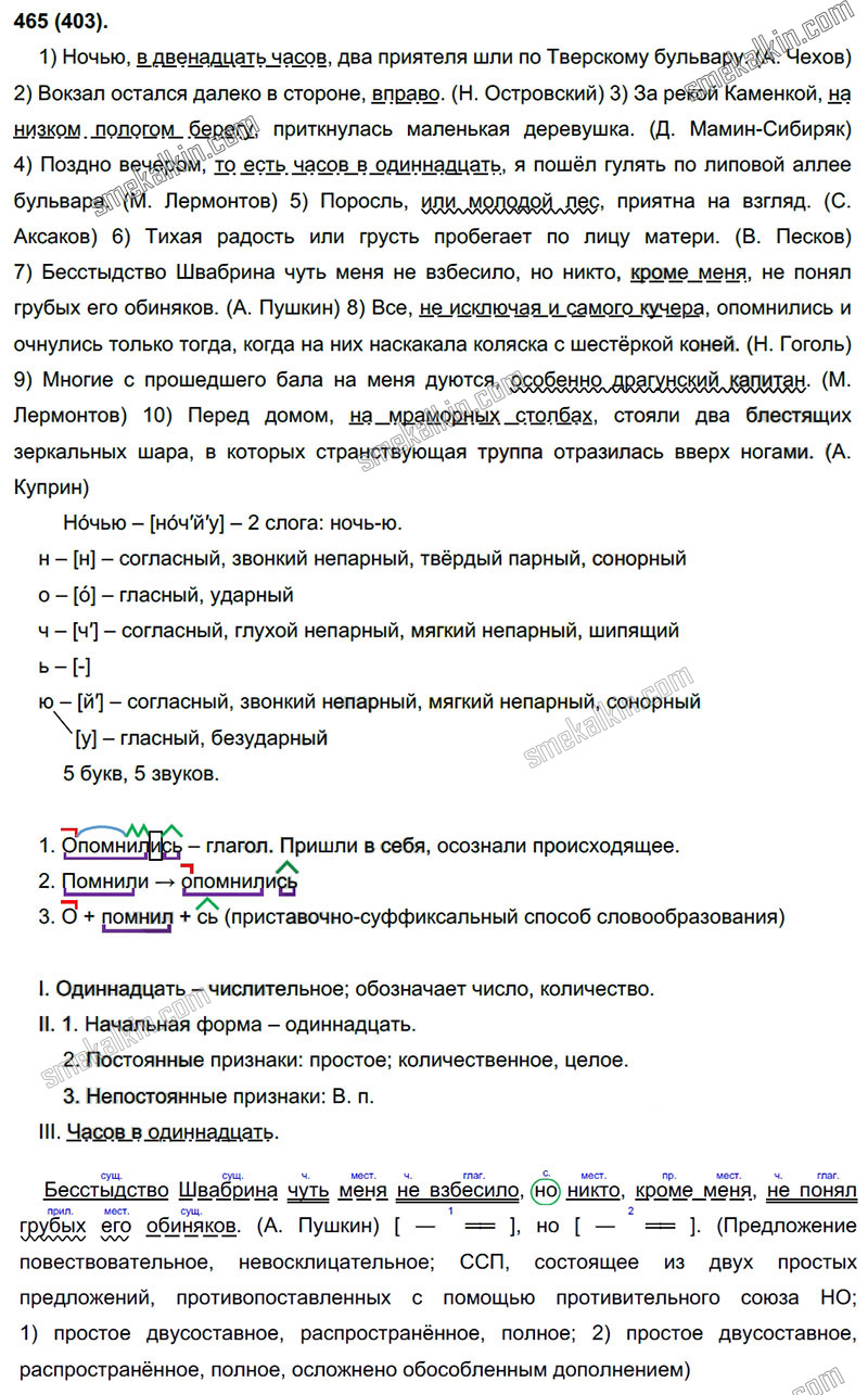 ГДЗ к 403 упражнению учебника по русскому языку С.Г. Бархударов, С.Е. Крючков, Л.Ю. Максимов за 9 класс