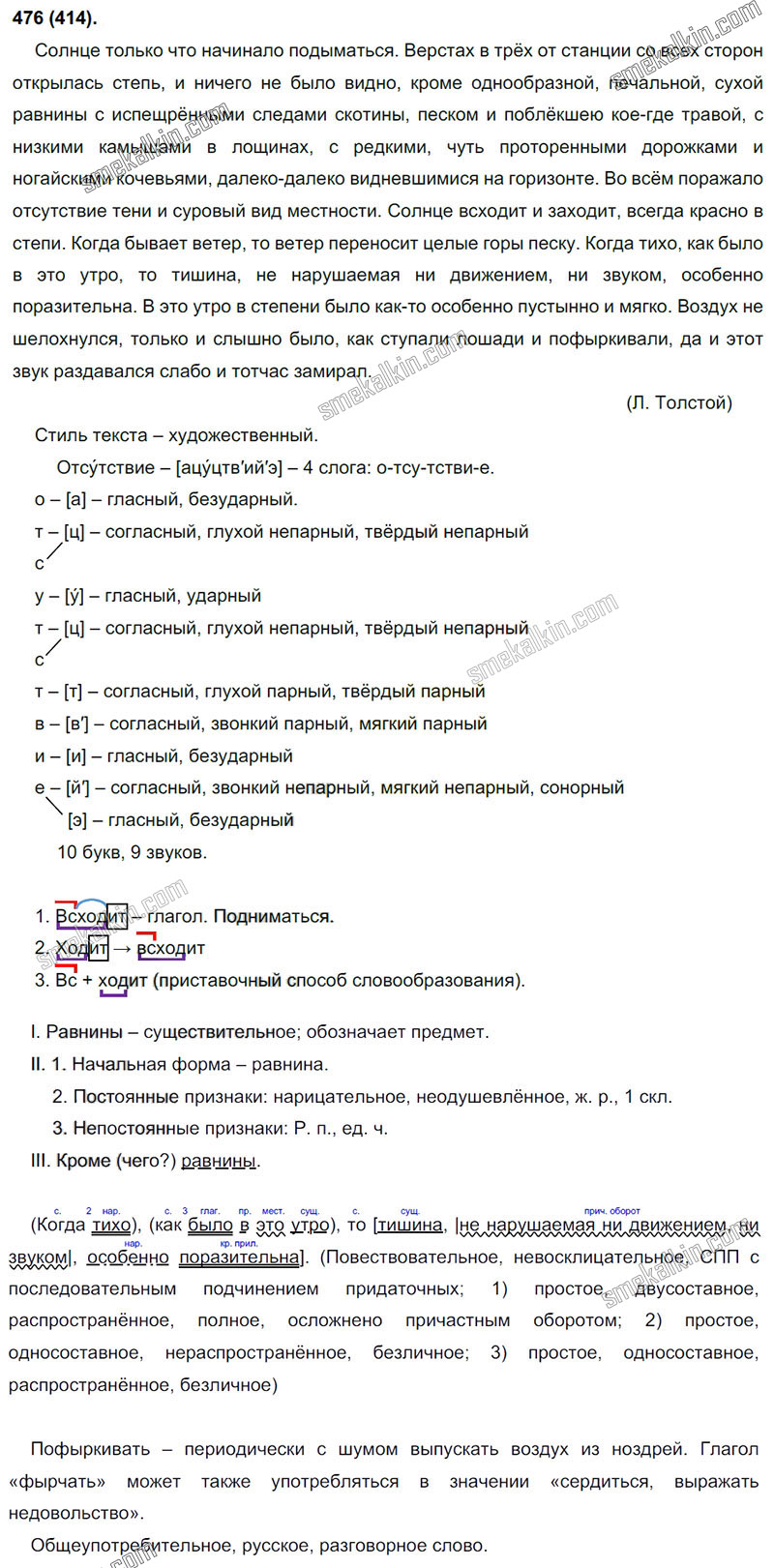 ГДЗ к 414 упражнению учебника по русскому языку С.Г. Бархударов, С.Е. Крючков, Л.Ю. Максимов за 9 класс