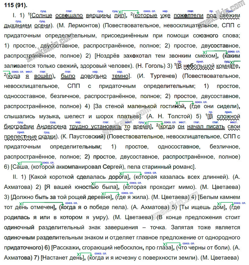 ГДЗ к 115 упражнению учебника по русскому языку С.Г. Бархударов, С.Е. Крючков, Л.Ю. Максимов за 9 класс