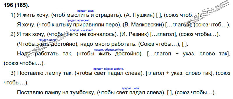 ГДЗ к 196 упражнению учебника по русскому языку С.Г. Бархударов, С.Е. Крючков, Л.Ю. Максимов за 9 класс