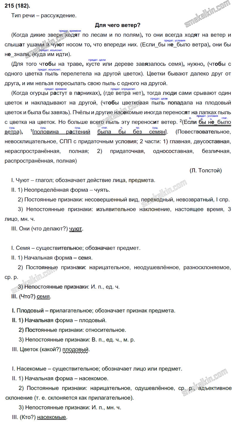 ГДЗ к 215 упражнению учебника по русскому языку С.Г. Бархударов, С.Е. Крючков, Л.Ю. Максимов за 9 класс