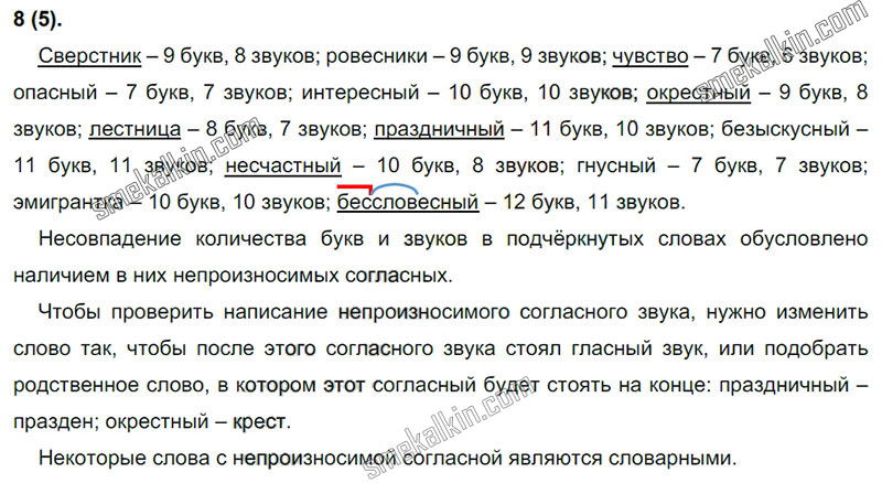 ГДЗ к 8 упражнению учебника по русскому языку С.Г. Бархударов, С.Е. Крючков, Л.Ю. Максимов за 9 класс