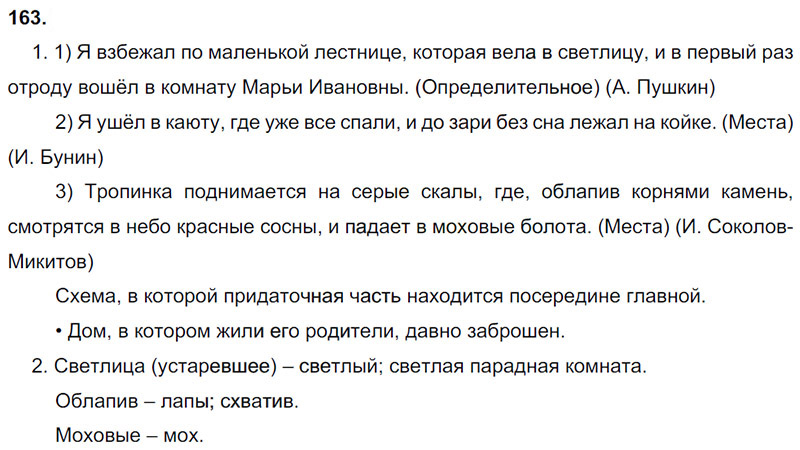 Ответы к 163 упражнению учебника по русскому языку М.М. Разумовская за 9 класс