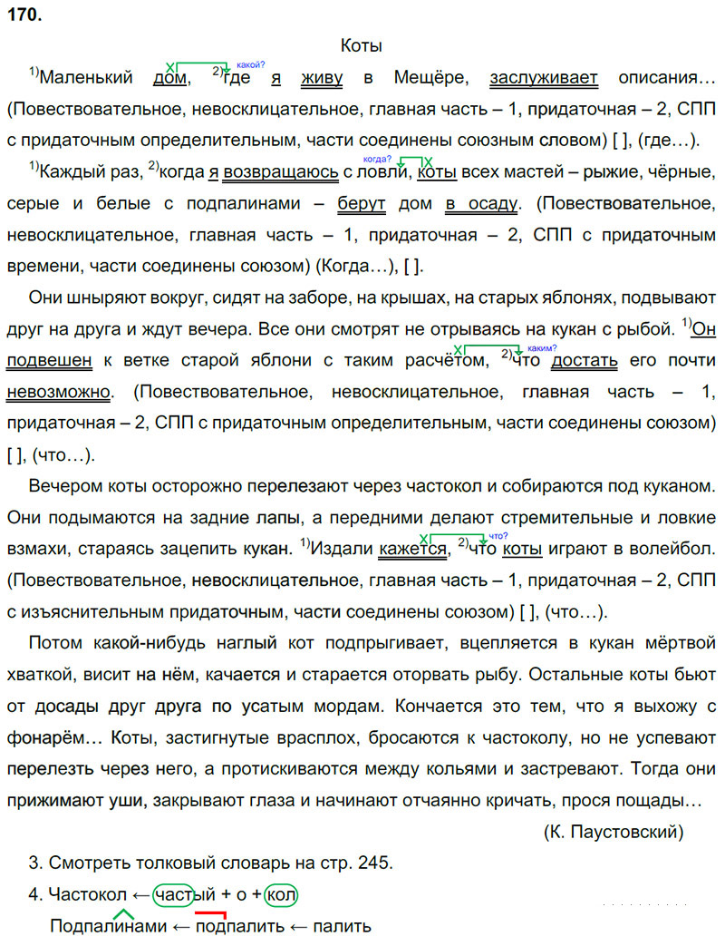Ответы к 170 упражнению учебника по русскому языку М.М. Разумовская за 9 класс