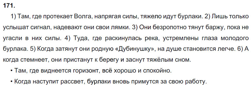 Ответы к 171 упражнению учебника по русскому языку М.М. Разумовская за 9 класс