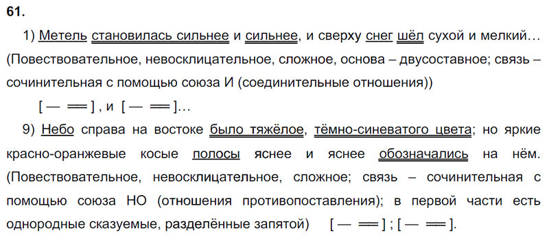 Ответы к 61 упражнению учебника по русскому языку М.М. Разумовская за 9 класс